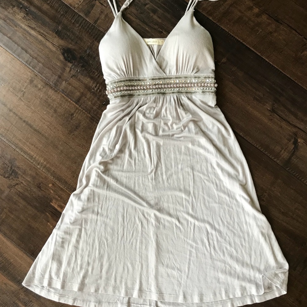 Light grey dress with beads